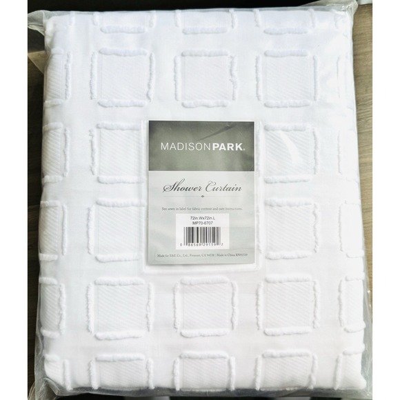Madison Park Other - Madison Park Quade White 72 inch Woven Clipped Shower Curtain MP70-6707
